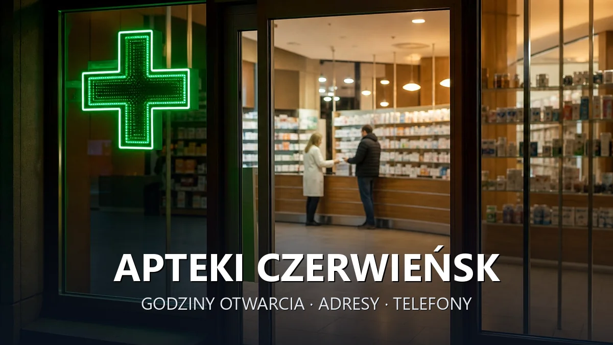 Apteki Czerwieńsk, powiat zielonogórski - adresy, telefony, godziny otwarcia