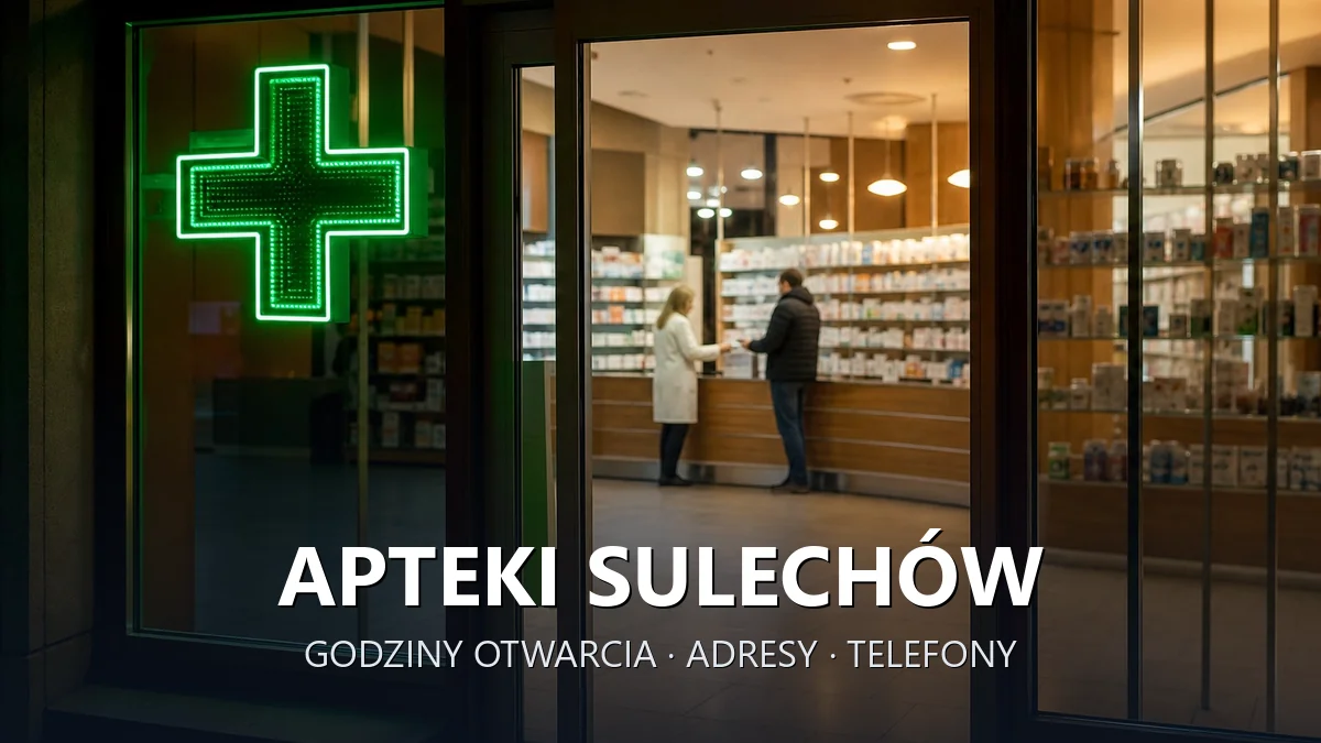 Apteki Sulechów, powiat zielonogórski - adresy, telefony, godziny otwarcia