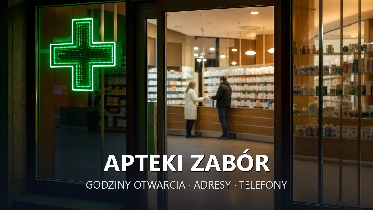 Apteki Zabór, powiat zielonogórski - adresy, telefony, godziny otwarcia