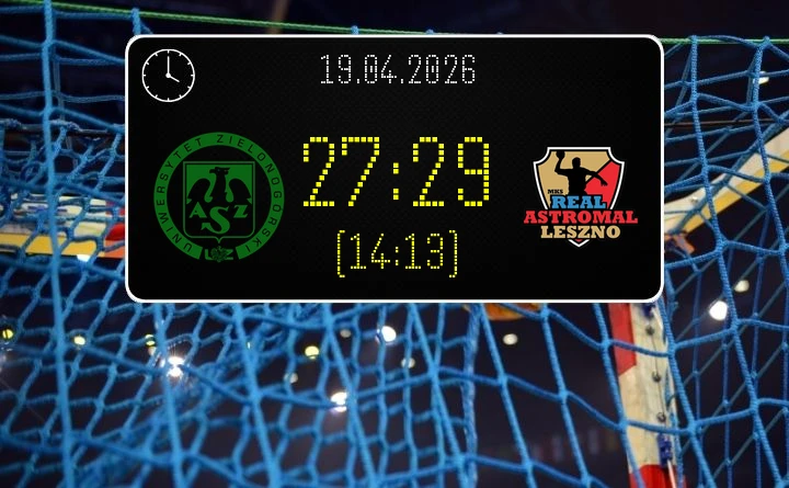 [PIŁKA RĘCZNA] Olimp AZS Uniwersytetu Zielonogórskiego – MKS Real-Astromal Leszno 27:29 w 23. kolejce I Ligi Mężczyzn (Grupa B)