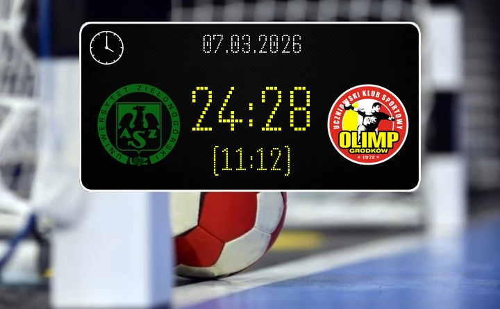 [PIŁKA RĘCZNA] Olimp AZS Uniwersytetu Zielonogórskiego – UKS Olimp Grodków 24:28 – I Liga Mężczyzn (Grupa B), kolejka 19