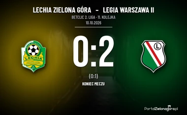 [PIŁKA NOŻNA] Lechia Zielona Góra – Legia Warszawa II 0:2 w Betclic 2. lidze. Przerwana nadzieja na serię zwycięstw