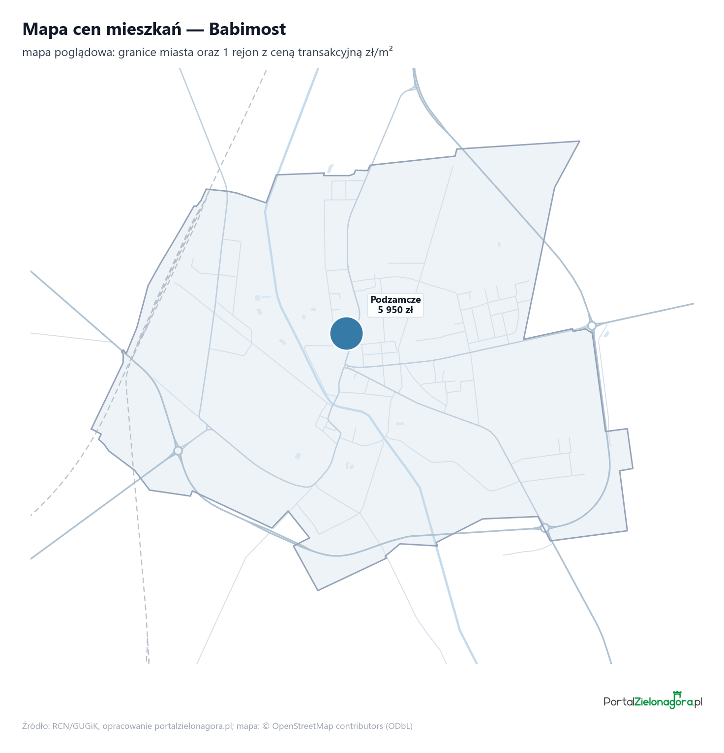 Mapa cen mieszkań - Babimost