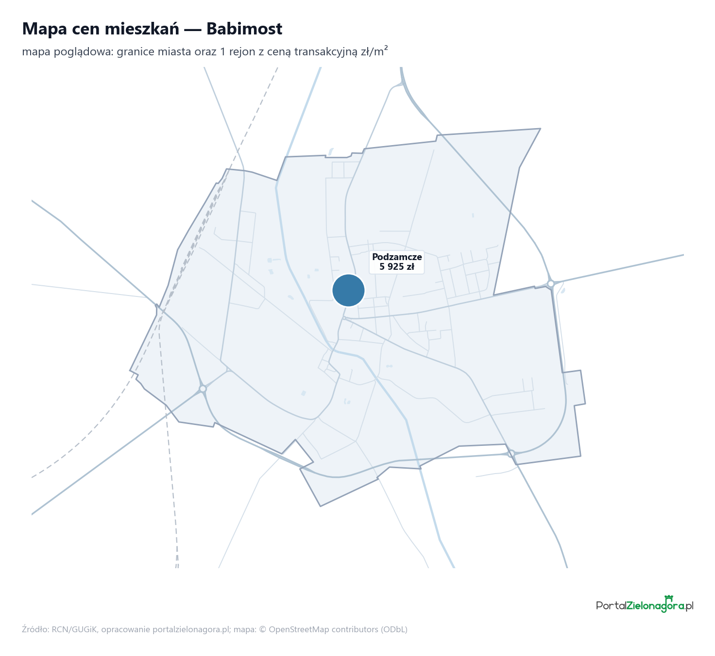 Mapa cen mieszkań - Babimost