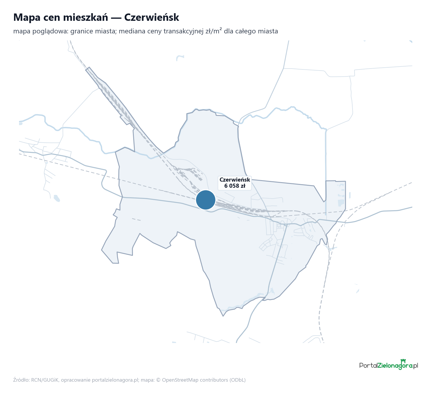 Mapa cen mieszkań - Czerwieńsk