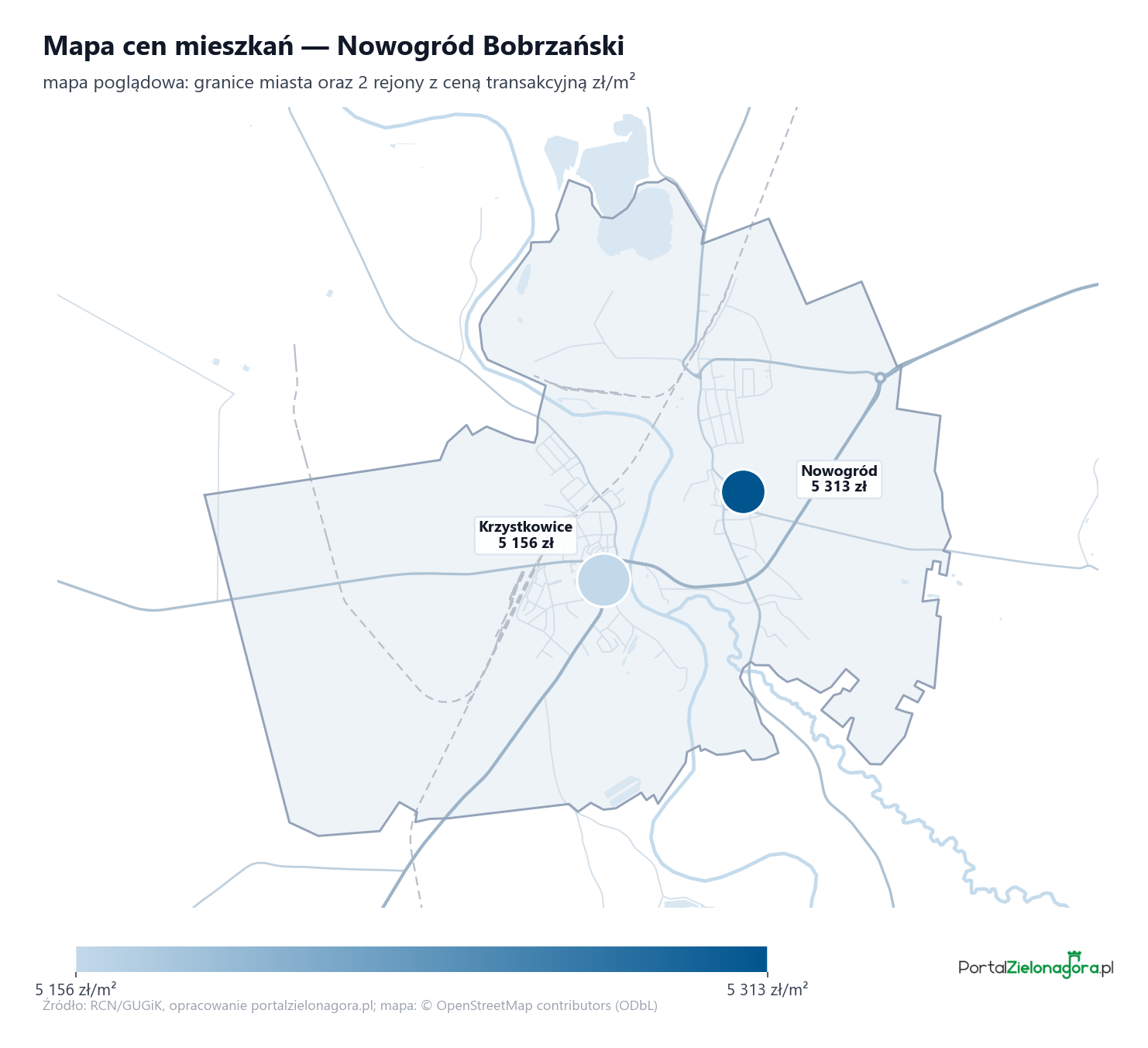 Mapa cen mieszkań - Nowogród Bobrzański