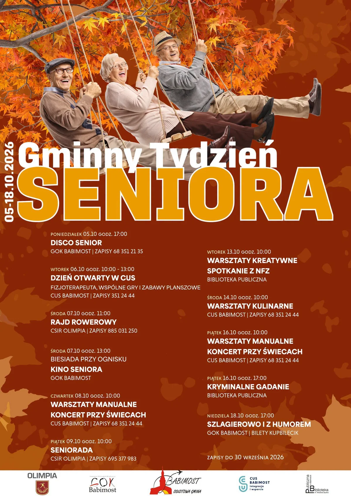 Grafika promocyjna wydarzenia Gminny Tydzień Seniora