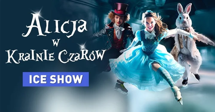 Grafika promocyjna wydarzenia ICE SHOW – „Alicja w Krainie Czarów” w Zielonej Górze