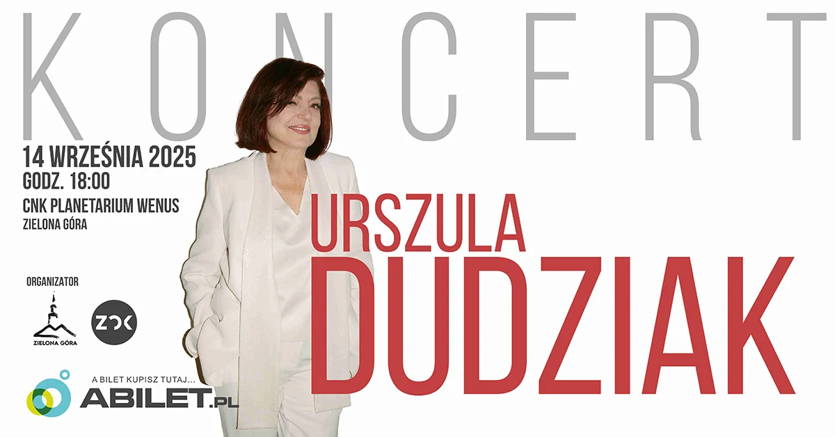 Grafika promocyjna wydarzenia Koncert Urszuli Dudziak promujący nowy album w Zielonej Górze