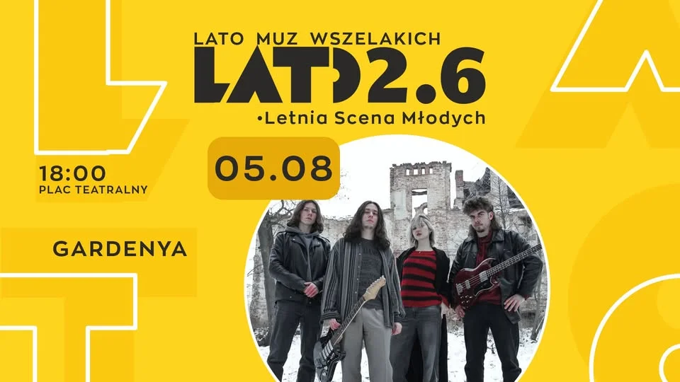 Grafika promocyjna wydarzenia Letnia Scena Młodych – Gardenya w Zielonej Górze