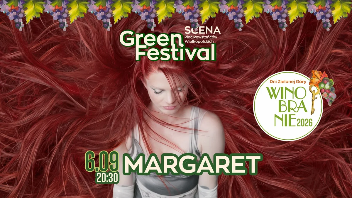 Grafika promocyjna wydarzenia Margaret – koncert na Winobraniu