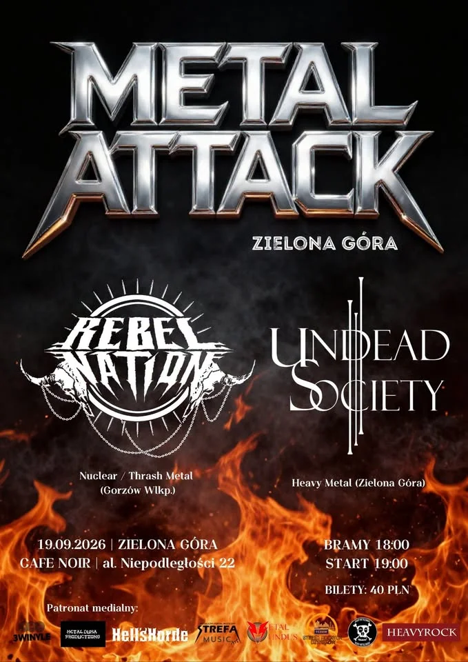 Grafika promocyjna wydarzenia Metal Attack Zielona Góra: metalowy koncert