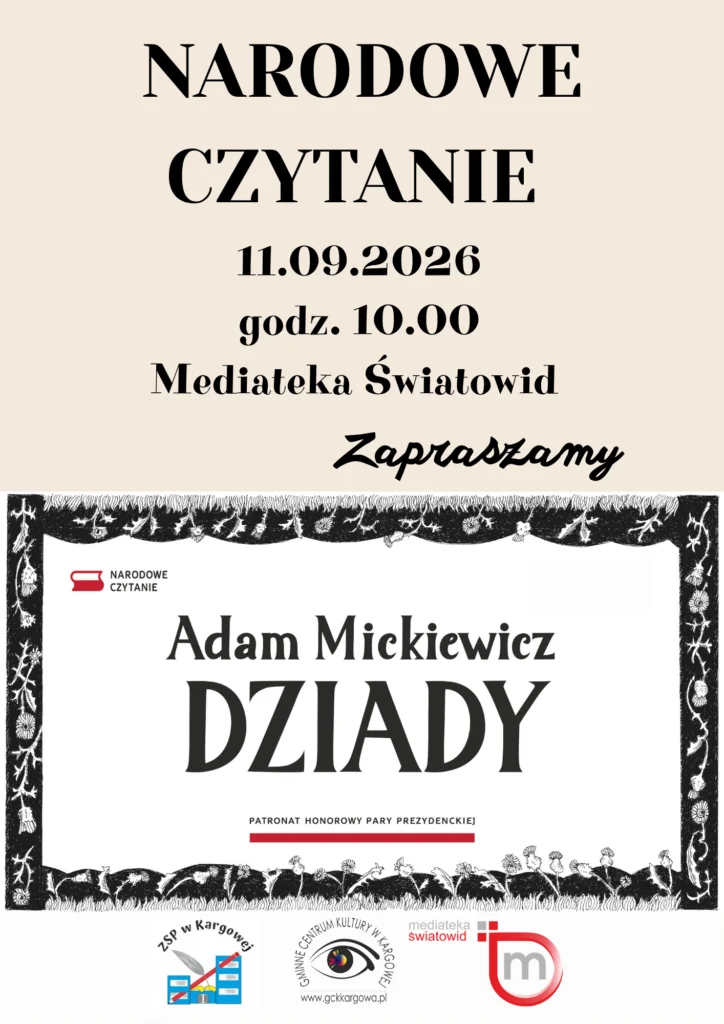 Grafika promocyjna wydarzenia Narodowe Czytanie 2026