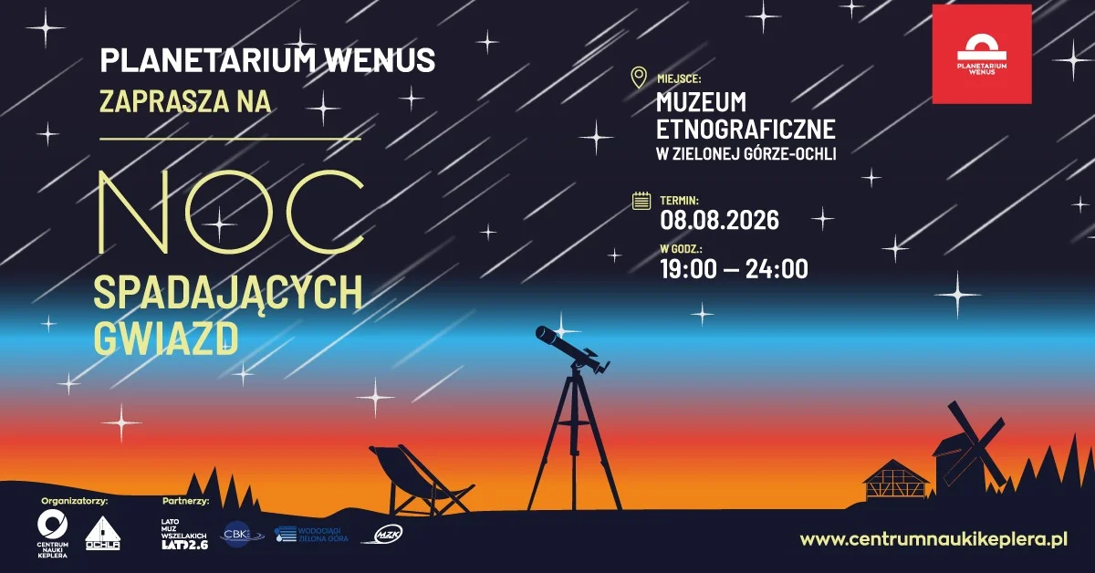 Grafika promocyjna wydarzenia Noc Spadających Gwiazd
