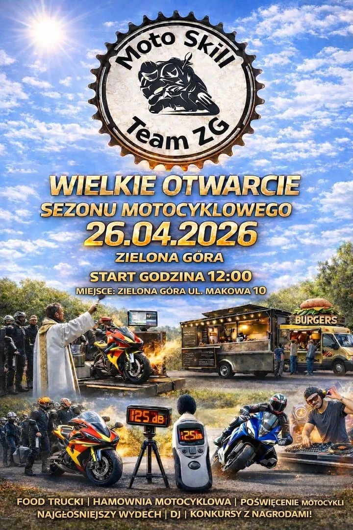 Grafika promocyjna wydarzenia Otwarcie sezonu motocyklowego z Moto Skill team