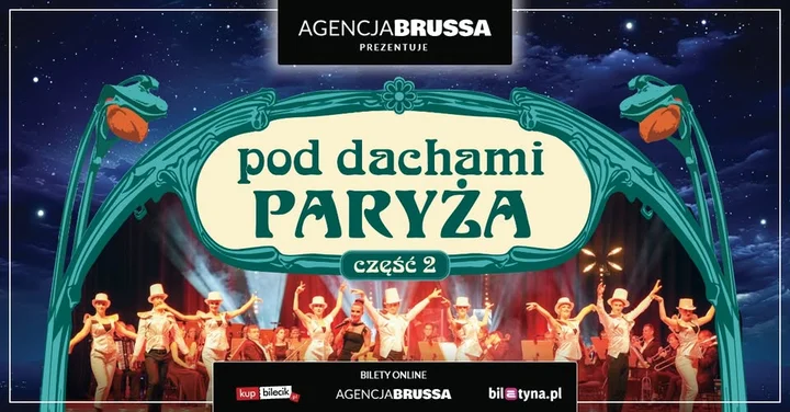 Grafika promocyjna wydarzenia Pod Dachami Paryża część 2 — koncert francuskich piosenek w Zielonej Górze