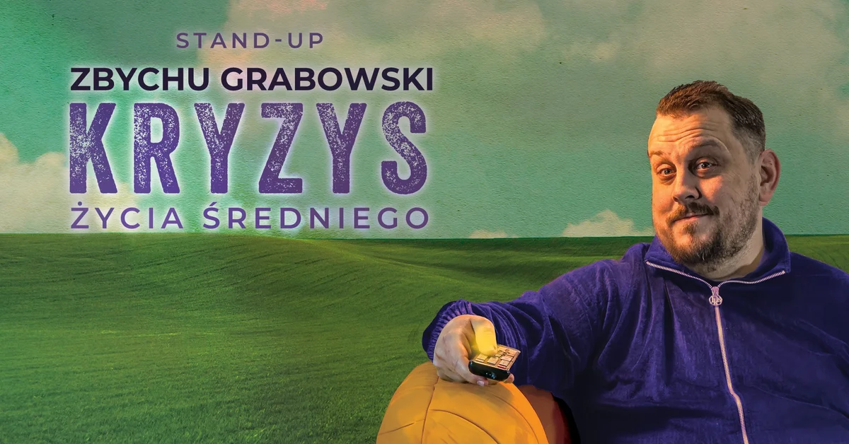 Grafika promocyjna wydarzenia Stand-up Zbycha Grabowskiego w Zielonej Górze