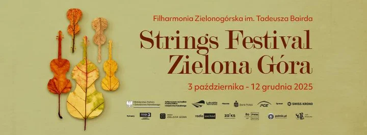 Grafika promocyjna wydarzenia Struny i zmysły — Strings Festival Zielona Góra na bis: koncert symfoniczny 12 grudnia
