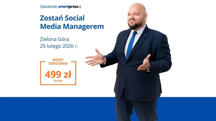 Grafika promocyjna wydarzenia Zostań Social Media Managerem – Zielona Góra 2026