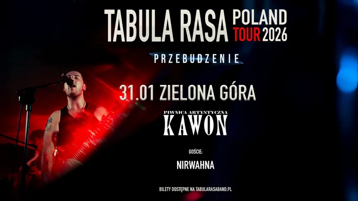 Grafika promocyjna wydarzenia Tabula Rasa | Przebudzenie Tour — Zielona Góra (Kawon Piwnica Artystyczna) z gośc. Nirwahna