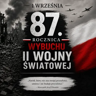 Grafika promocyjna wydarzenia 87. rocznica wybuchu II wojny światowej