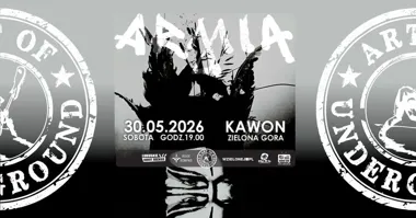 Grafika promocyjna wydarzenia Armia w Zielonej Górze. Koncert w Kawonie 30 maja 2026