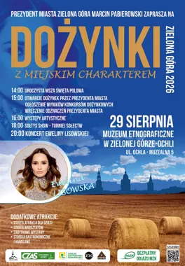 Grafika promocyjna wydarzenia Dożynki z miejskim charakterem