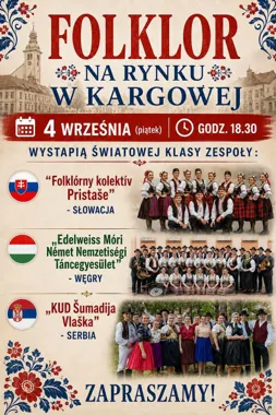 Grafika promocyjna wydarzenia Folklor na Rynku w Kargowej