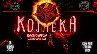 Grafika promocyjna wydarzenia Kojoteka Rockowego Człowieka — DJ Kojot w Cafe Noir, 27 marca 2026