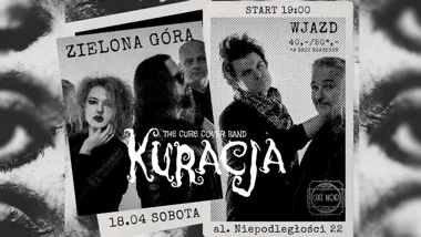 Grafika promocyjna wydarzenia Kuracja zagra The Cure w Zielonej Górze – koncert w Cafe Noir