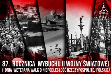 Grafika promocyjna wydarzenia Obchody 87. rocznicy wybuchu II wojny światowej i Dnia Weterana Walk o Niepodległość RP