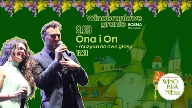 Grafika promocyjna wydarzenia Ona i On – muzyka na dwa głosy: Zielona Góra