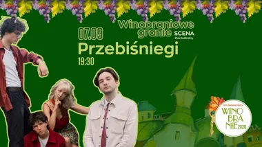 Grafika promocyjna wydarzenia Przebiśniegi na Winobraniowym Graniu