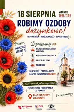 Grafika promocyjna wydarzenia Robimy ozdoby dożynkowe – Razem tworzymy tradycję!