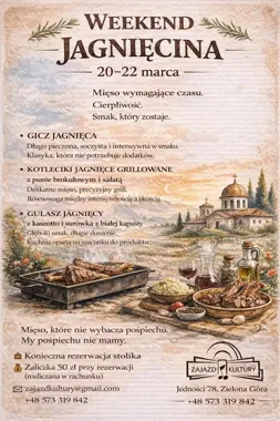 Grafika promocyjna wydarzenia WEEKEND TEMATYCZNY: JAGNIĘCINA — Zajazd Kultury