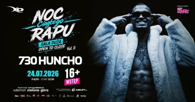 Grafika promocyjna wydarzenia 730 HUNCHO – noc rapu 16+