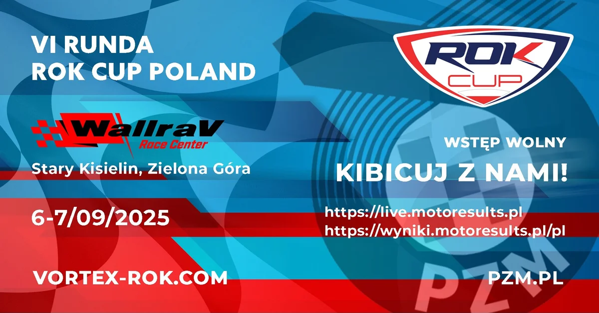 Grafika promocyjna wydarzenia VI runda Pucharu ROK Cup Poland na torze w Zielonej Górze