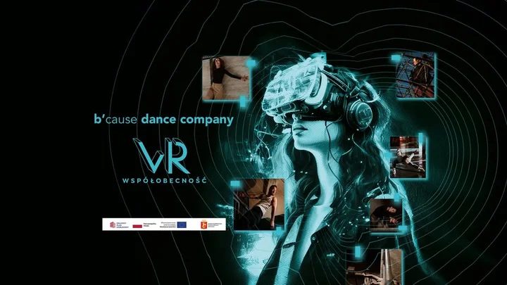 Grafika promocyjna wydarzenia WSPÓŁOBECNOŚĆ — immersyjna wystawa choreograficzna VR w Zielonej Górze