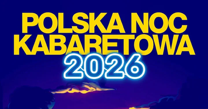 Grafika promocyjna wydarzenia Polska Noc Kabaretowa 2026 w Zielonej Górze — „Siedmiu wspaniałych” na scenie
