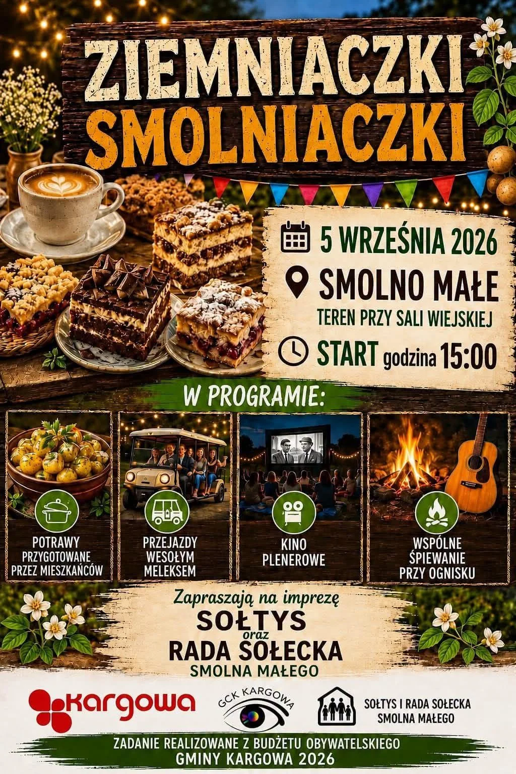 Grafika promocyjna wydarzenia Ziemniaczki Smolniaczki