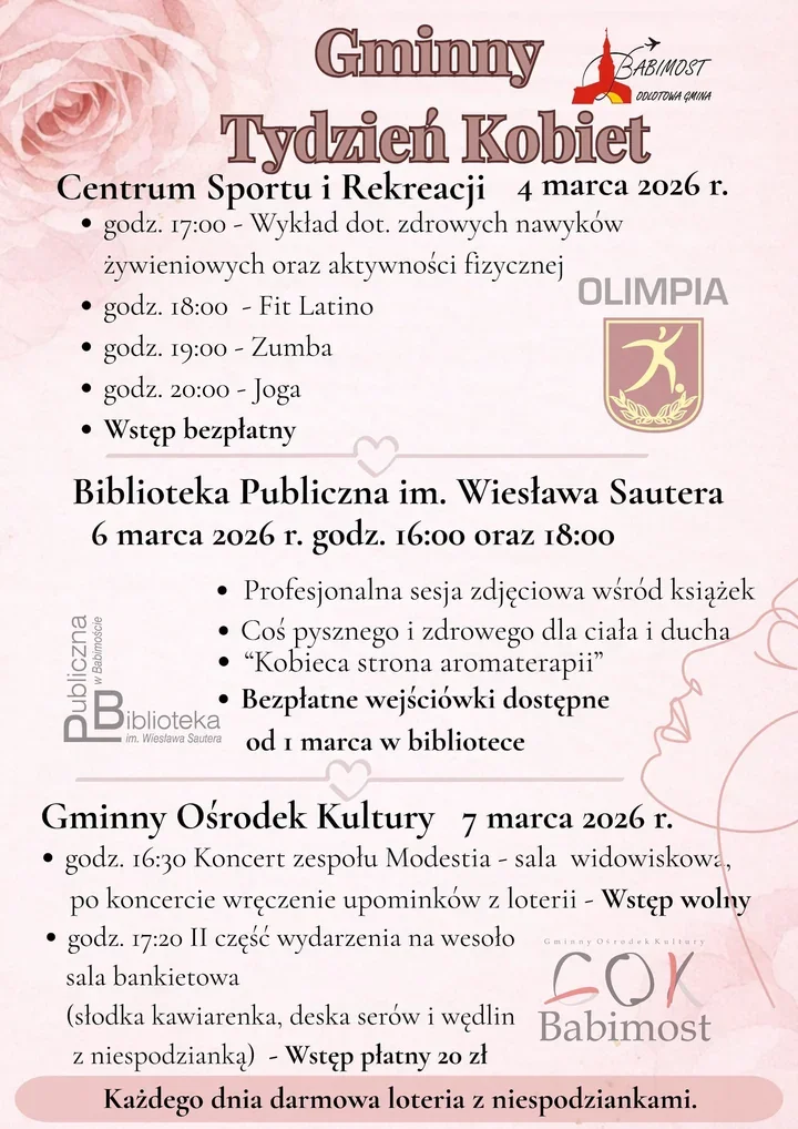 Gminny Tydzień Kobiet – wykłady, fitness i koncerty dla mieszkanek Babimostu