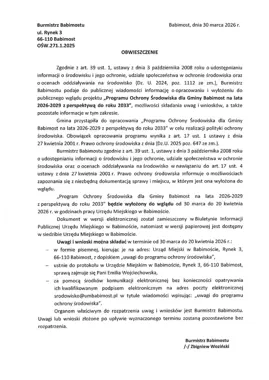 Babimost wydłuża czas na uwagi do programu ochrony środowiska