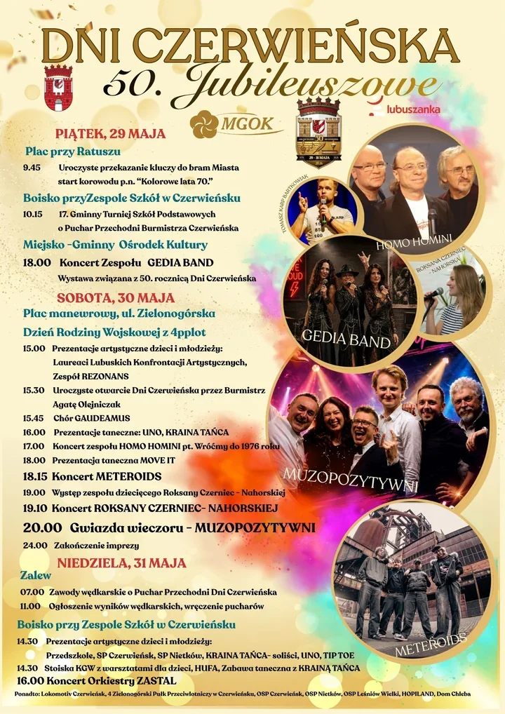 Czerwieńsk szykuje jubileuszowe święto. Trzy dni muzyki i miejskiego korowodu