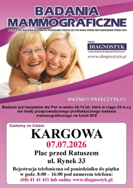 Bezpłatna mammografia w Kargowej. Badanie, którego nie warto odkładać