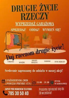 Wyprzedaż garażowa na rynku w Kargowej. Niepotrzebne rzeczy zyskają drugie zastosowanie
