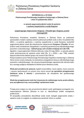 Woda w Kargowej z bakteriami coli. Do picia trzeba ją gotować