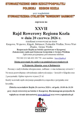 Rowerzyści ruszą szlakiem Regionu Kozła. Start i meta w Kargowej