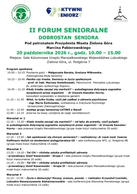 Seniorzy wybiorą warsztaty i sprawdzą zdrowie podczas forum w Zielonej Górze