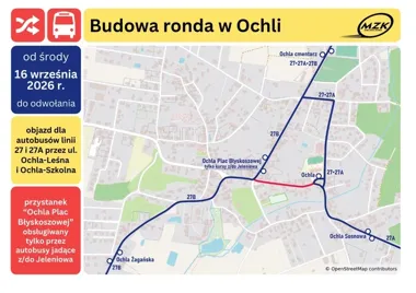 Budowa ronda zmienia trasę autobusów. Linia 27 pojedzie objazdem