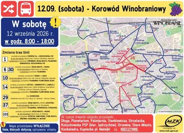 Winobranie zmieni trasy autobusów. Jedna linia zostanie zawieszona